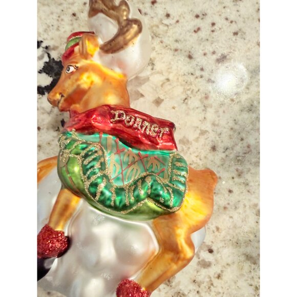 CVS Donner 2010 Blown Glass Christmas Ornament Reindeer Holiday Tree Decor Read - Picture 4 of 6